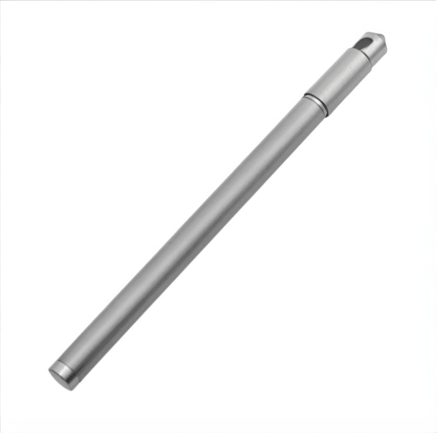 Silver pen on a white background