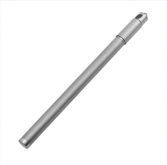 Silver pen on a white background